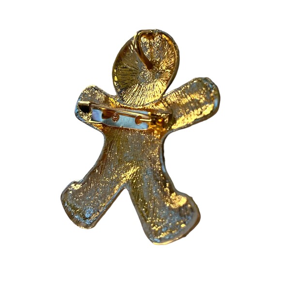Gingerbread Man Brooch Necklace Pendant - Winter Fashion Statement Piece - Picture 7 of 7